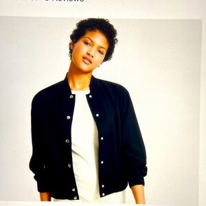 Bar III bomber jacket, black large